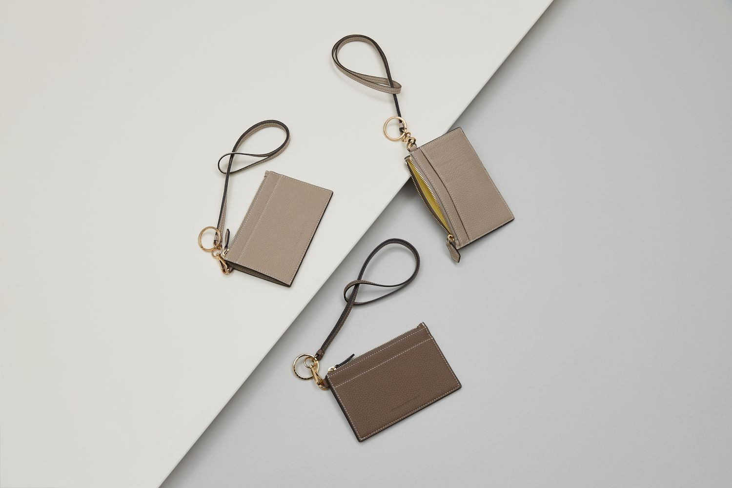 新作】ストラップ付 ジップカードホルダー 