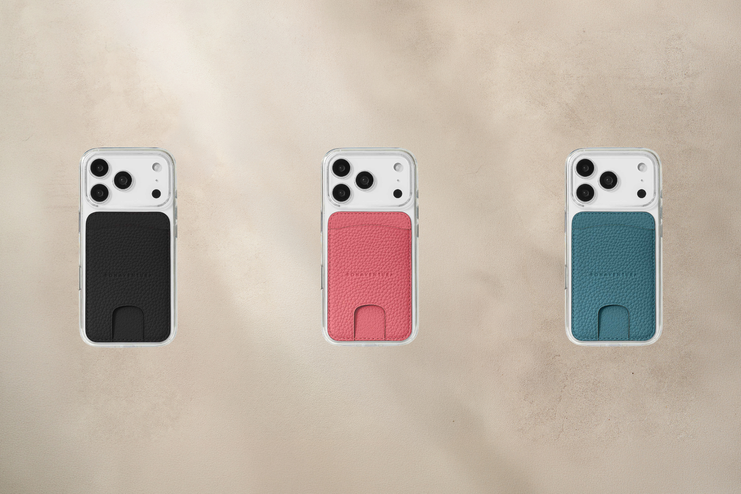 Clear Back Cover Case × Magnetic Card Case, Shrink Leather