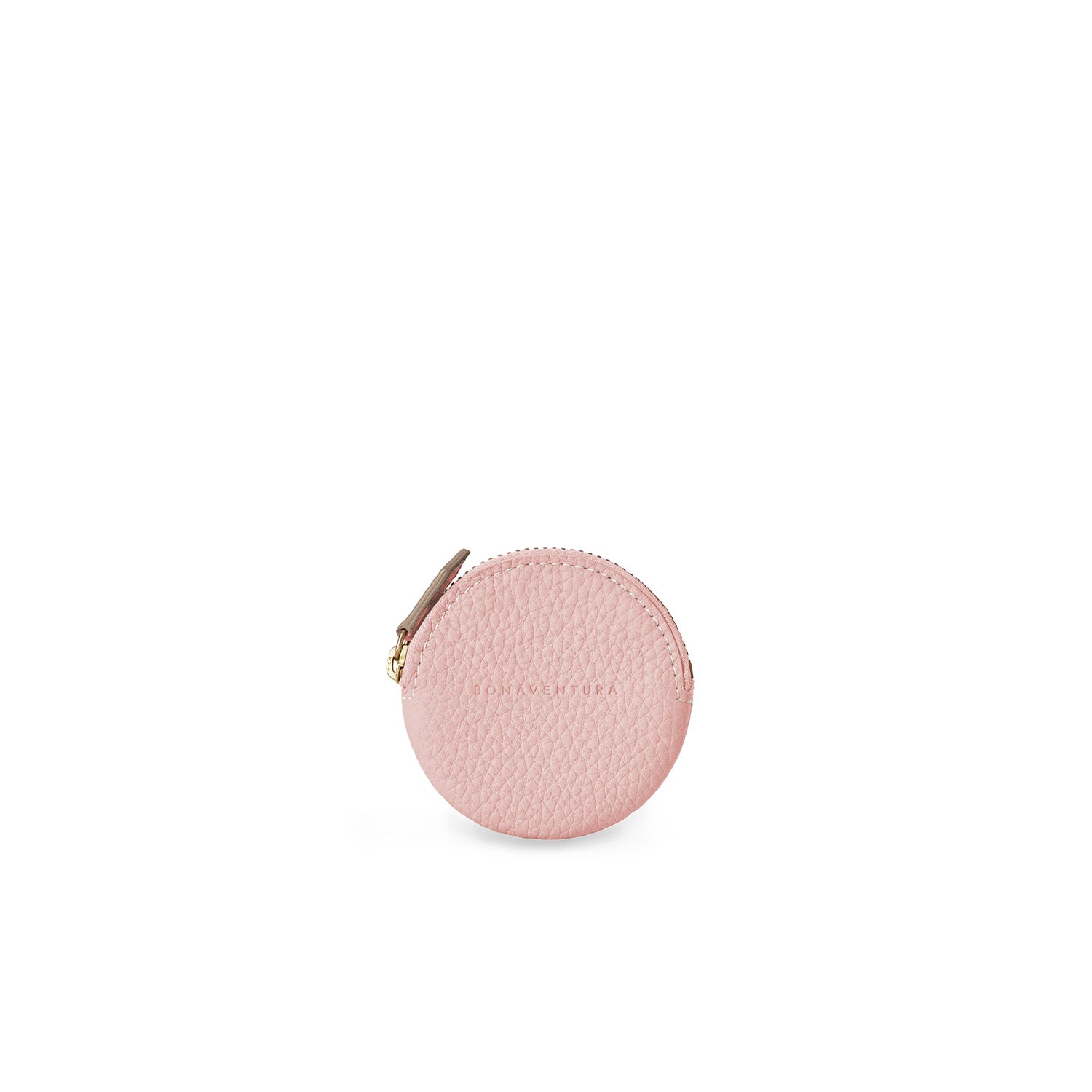 Round Coin Case In Shrink Leather