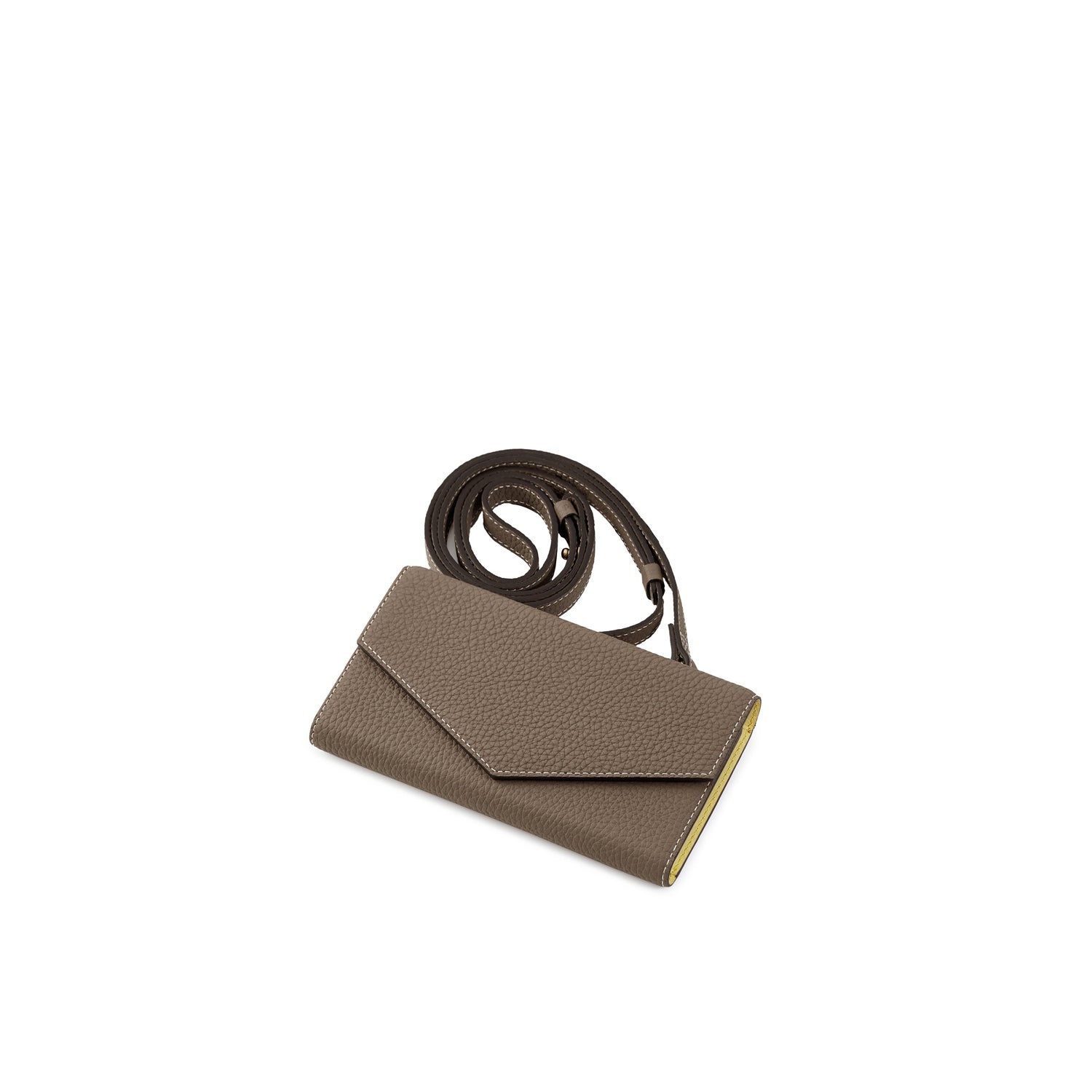 (iPhone 15 Plus) ミラーケース 肩掛け ストラップ付き シュリンクレザー