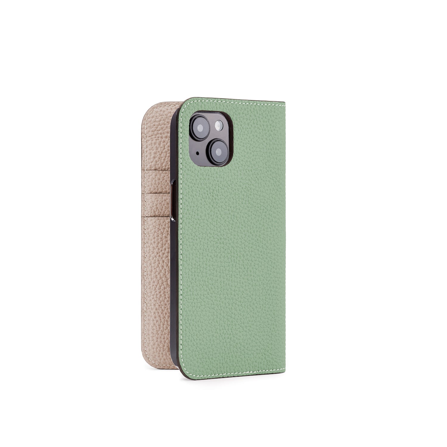 (iPhone 14) Diary Case Shrink Leather