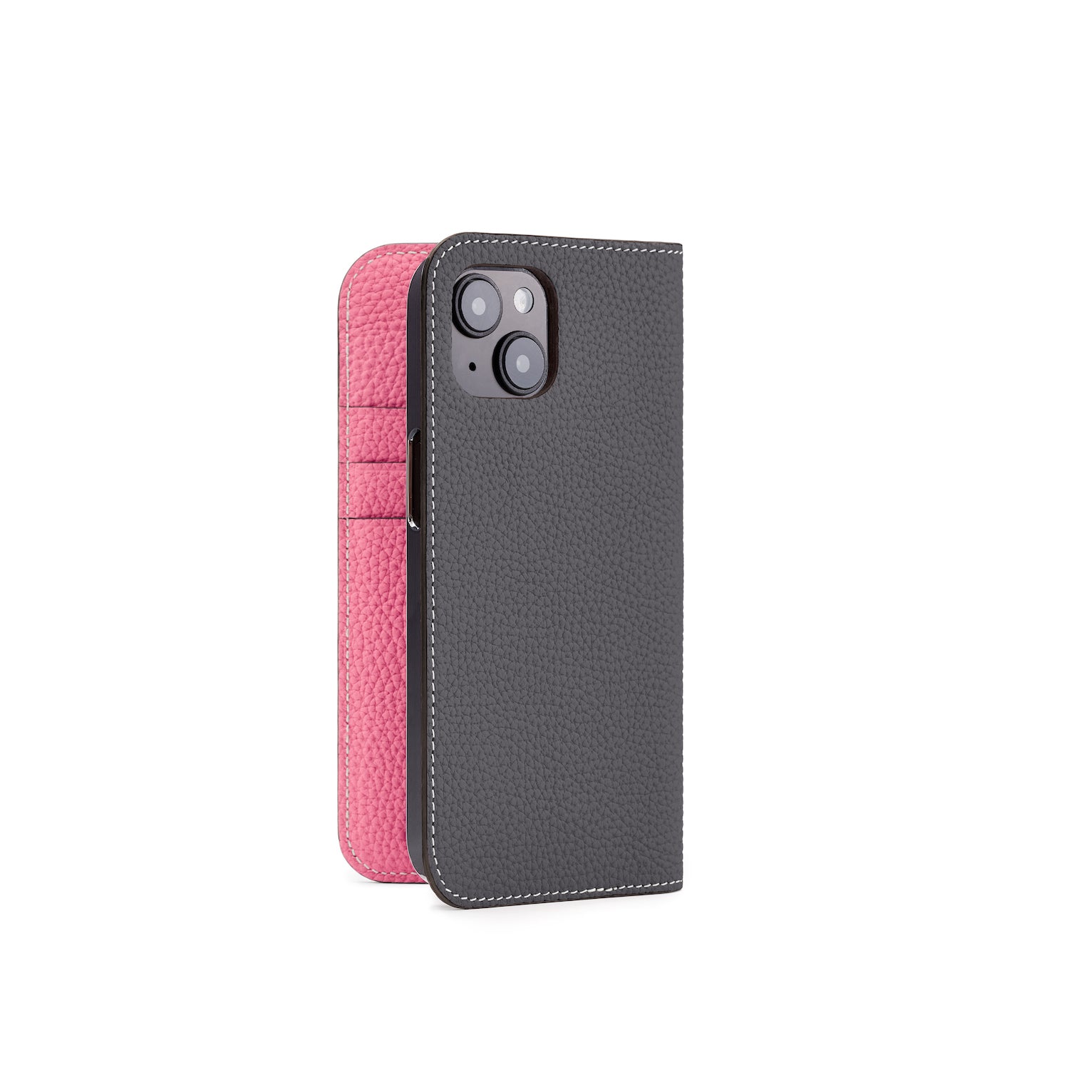 (iPhone 14) Diary Case Shrink Leather