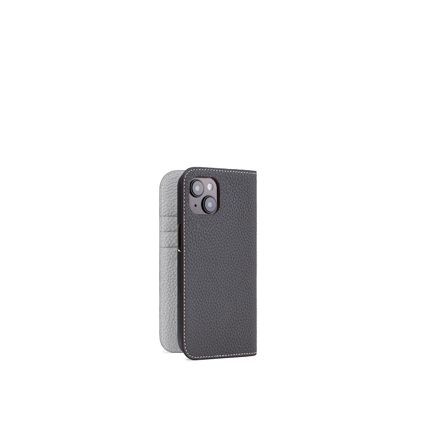 (iPhone 14) Diary Case Shrink Leather