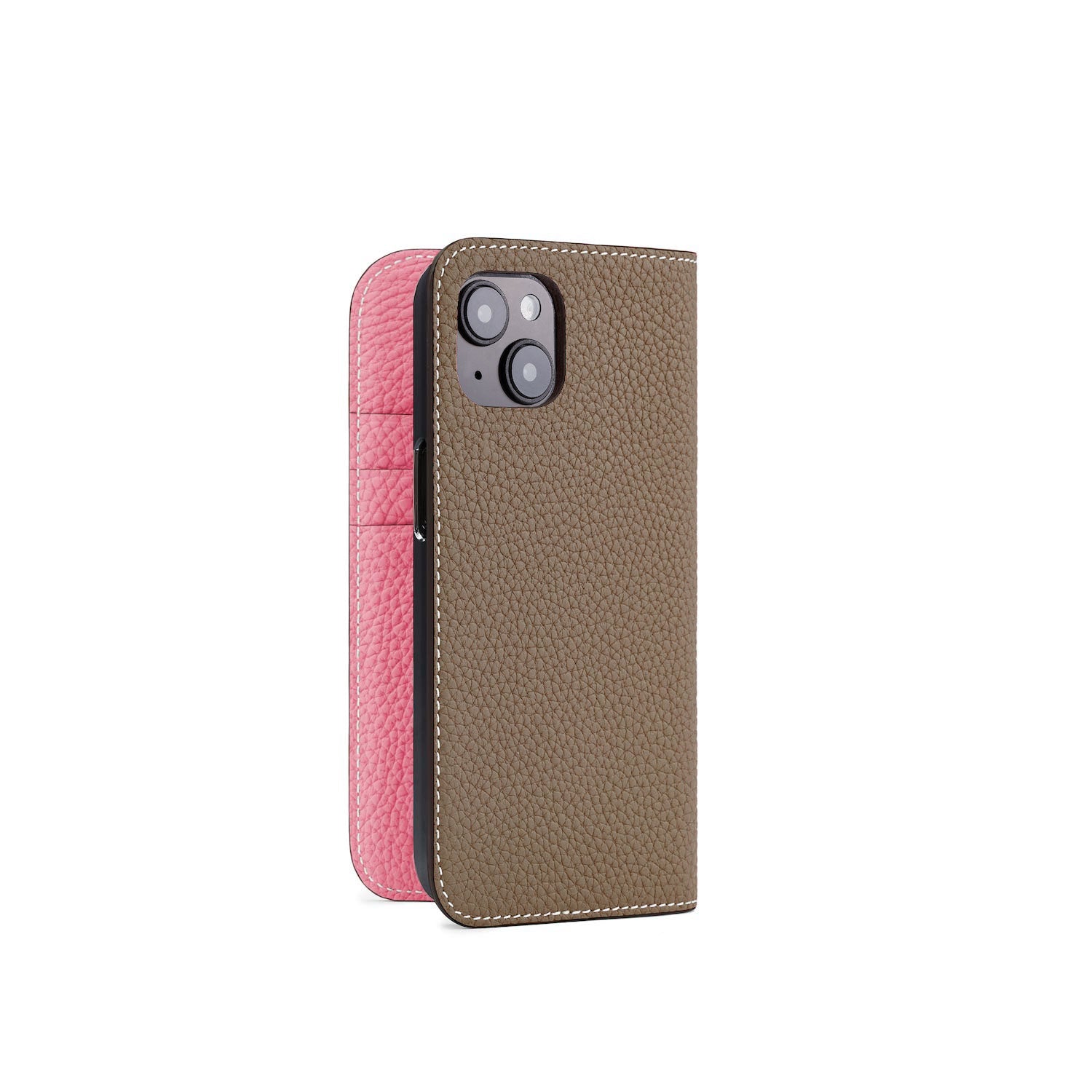 (iPhone 14) Diary Case Shrink Leather