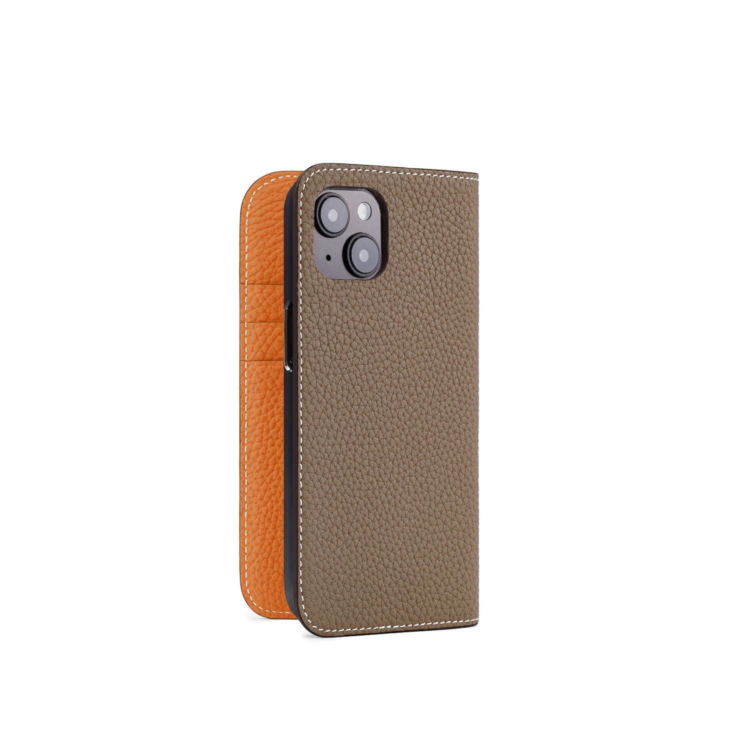 (iPhone 14) Diary Case Shrink Leather