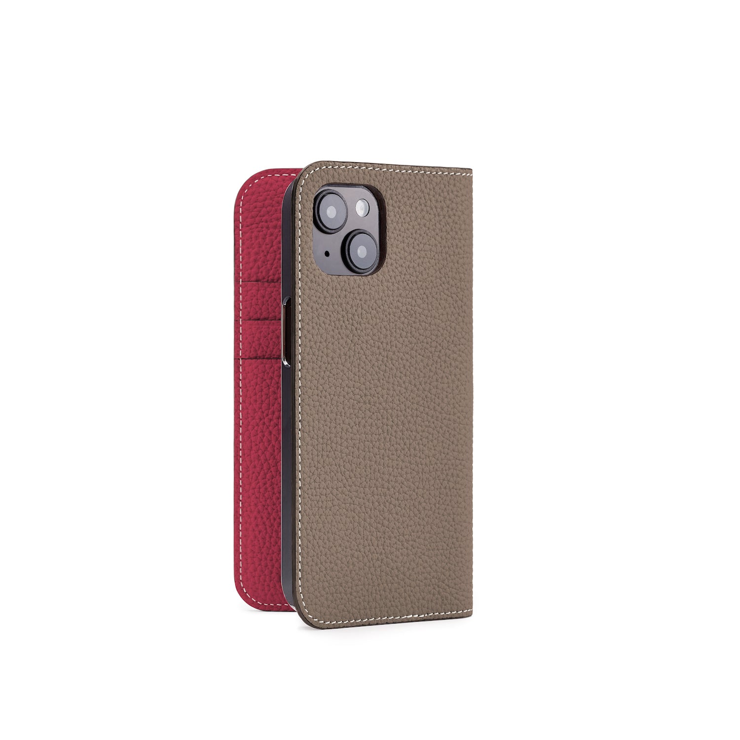 (iPhone 14) Diary Case Shrink Leather