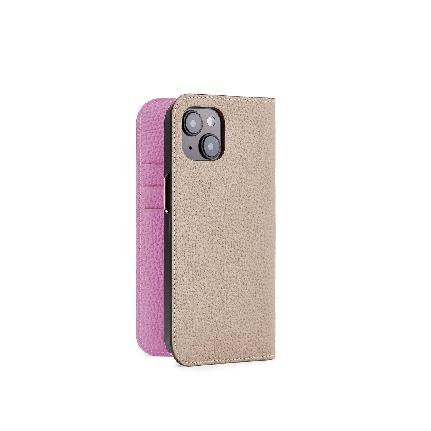(iPhone 14) Diary Case Shrink Leather