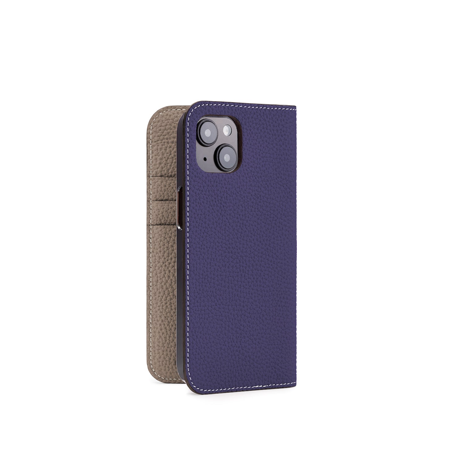 (iPhone 14) Diary Case Shrink Leather