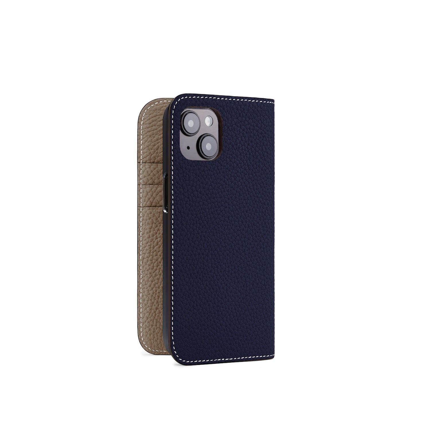 (iPhone 14) Diary Case Shrink Leather