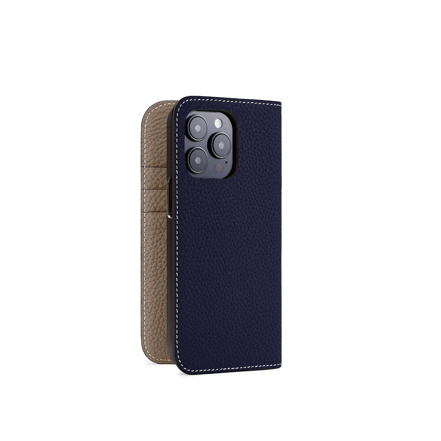 (iPhone 14 Pro Max) Diary Case Shrink Leather