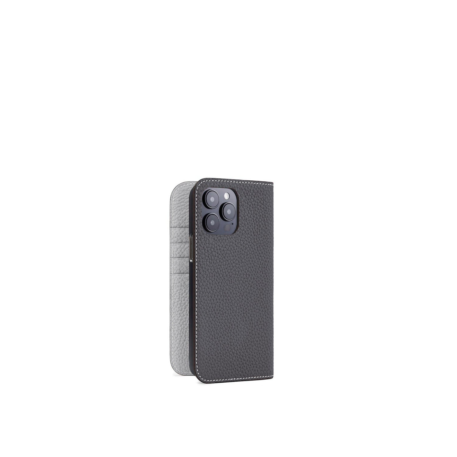 (iPhone 14 Pro Max) Diary Case Shrink Leather