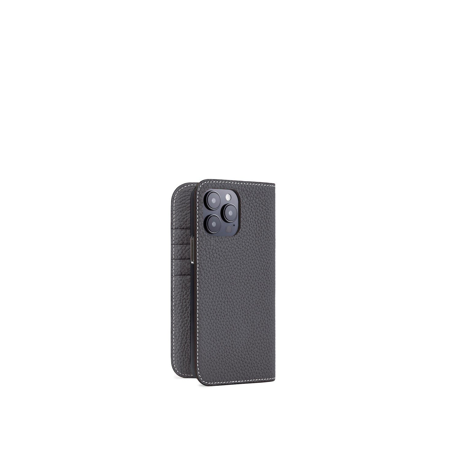 (iPhone 14 Pro Max) Diary Case Shrink Leather