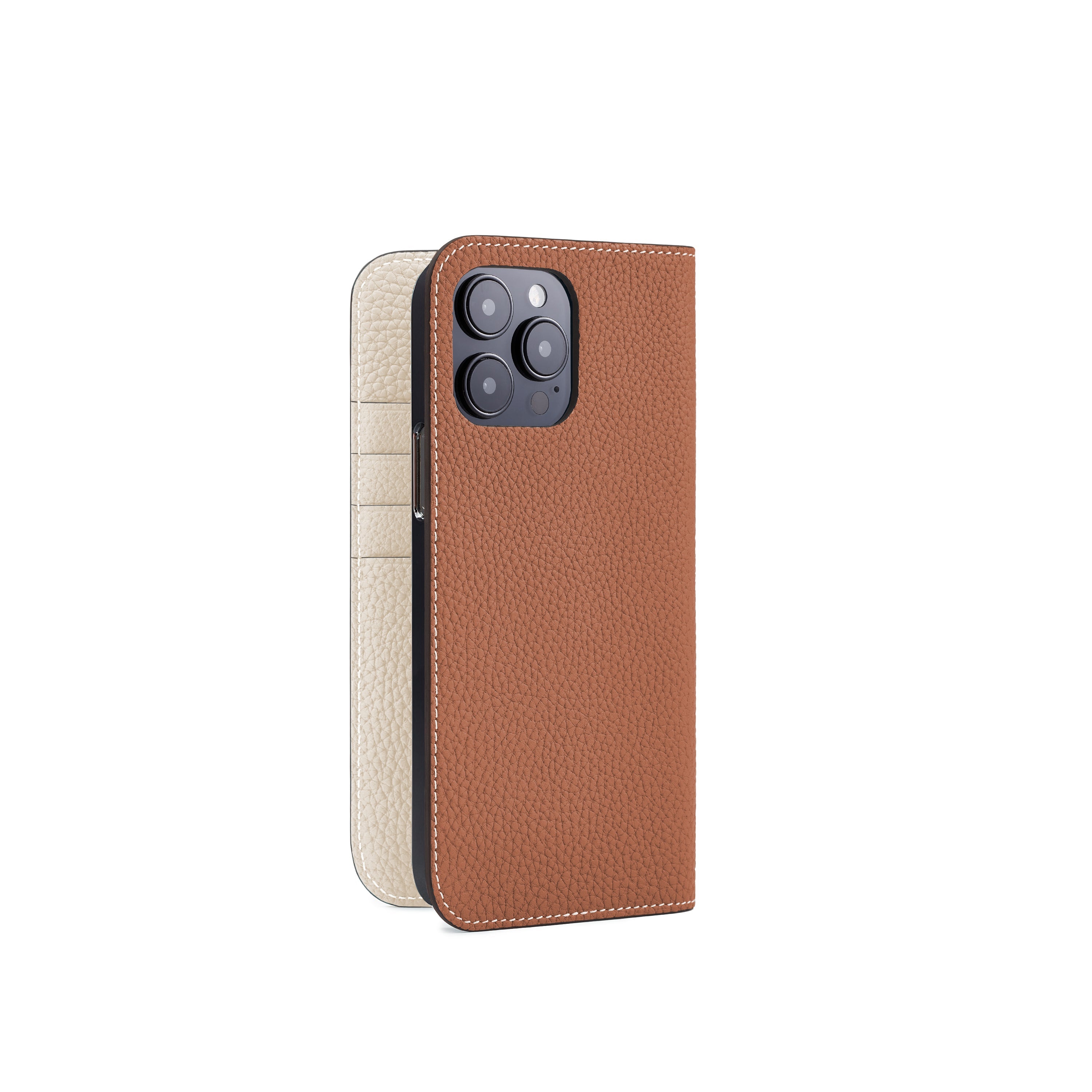 (iPhone 14 Pro Max) Diary Case Shrink Leather
