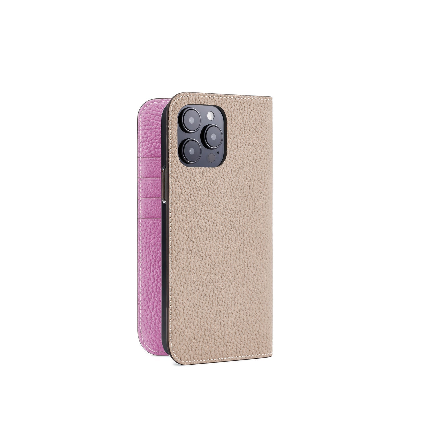 (iPhone 14 Pro Max) Diary Case Shrink Leather
