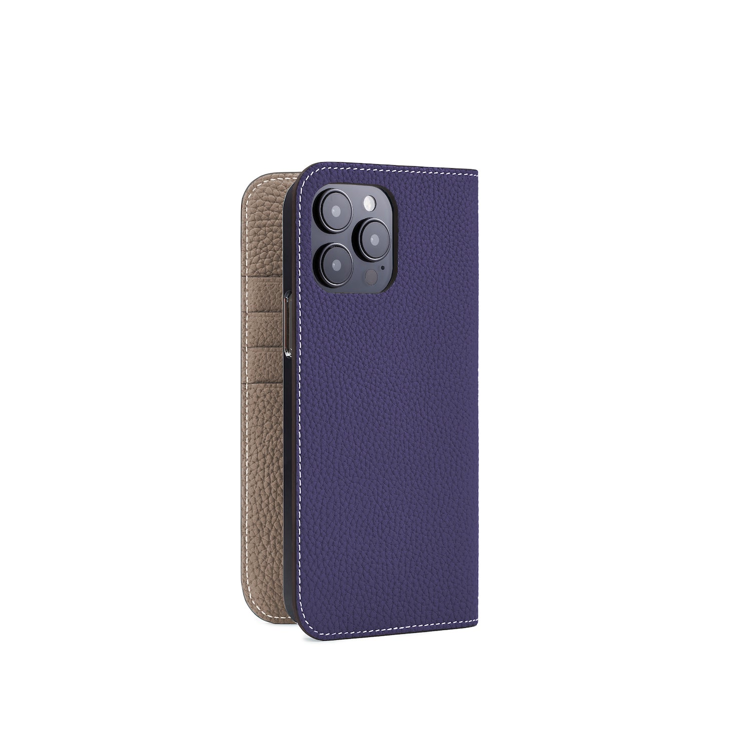 (iPhone 14 Pro Max) Diary Case Shrink Leather