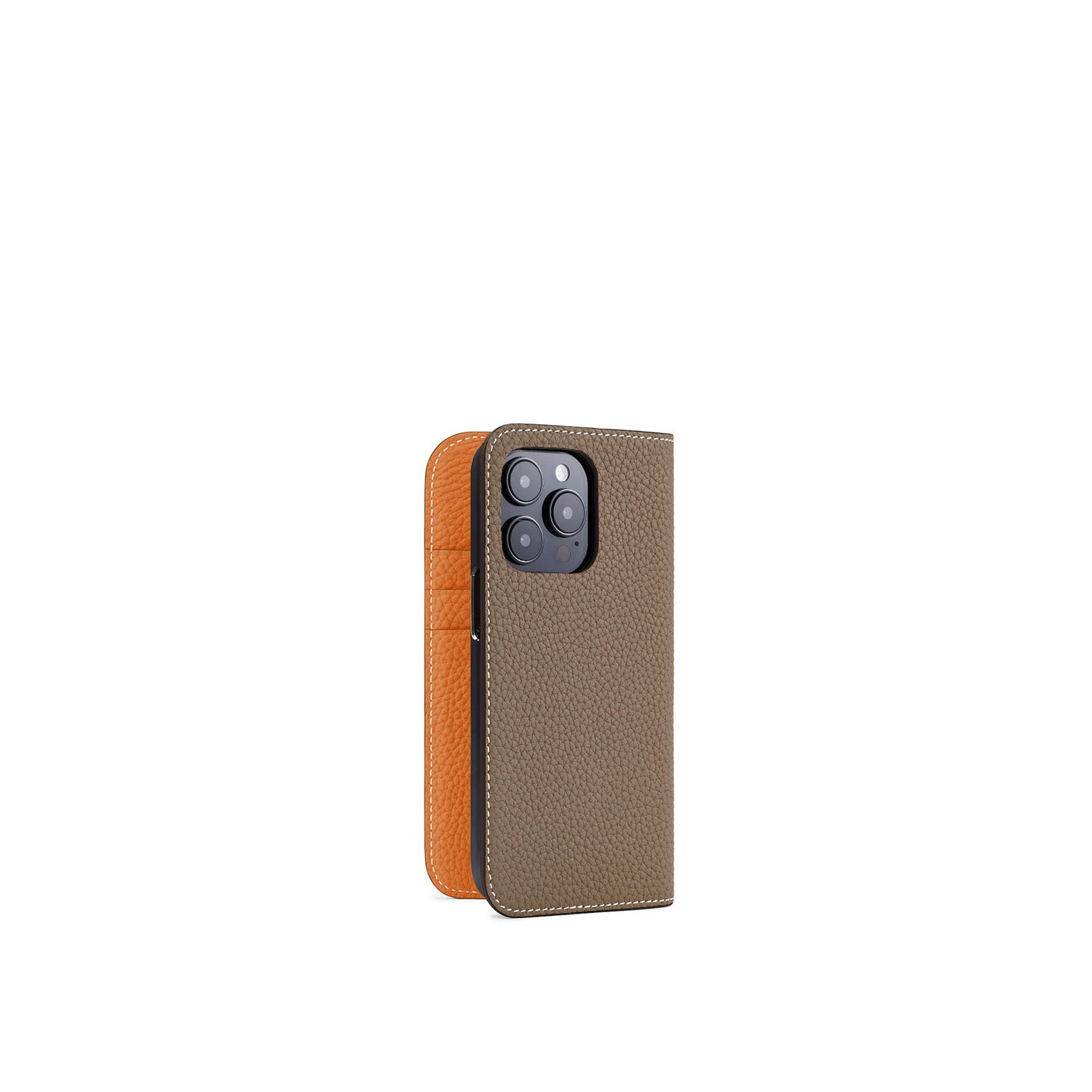 (iPhone 15 Pro) Diary Case Shrink Leather
