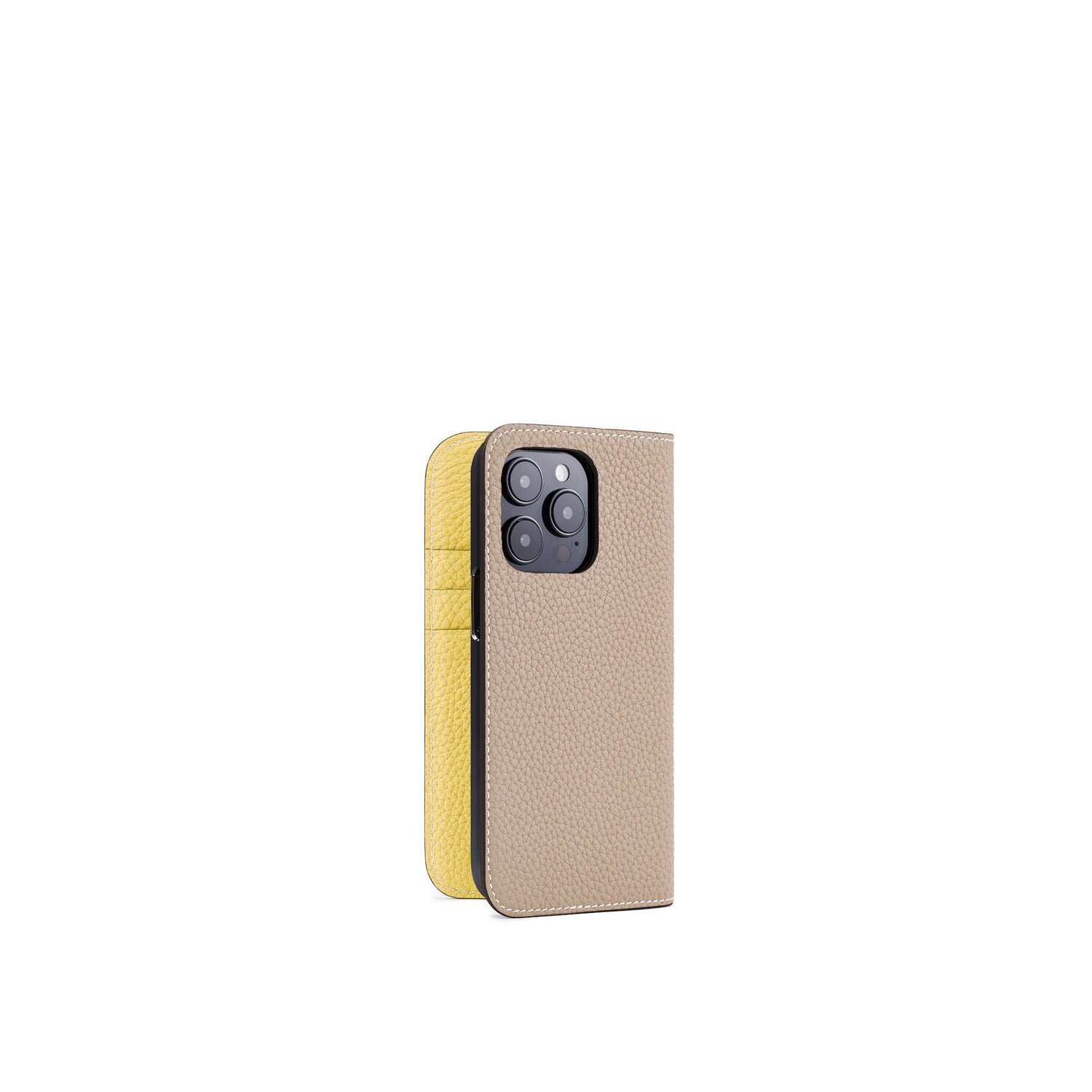 (iPhone 15 Pro) Diary Case Shrink Leather