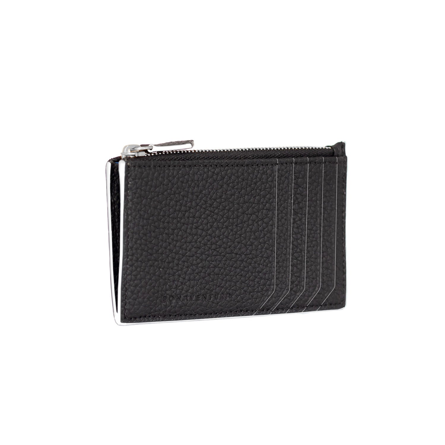 Mini Zip Wallet In Shrink Leather
