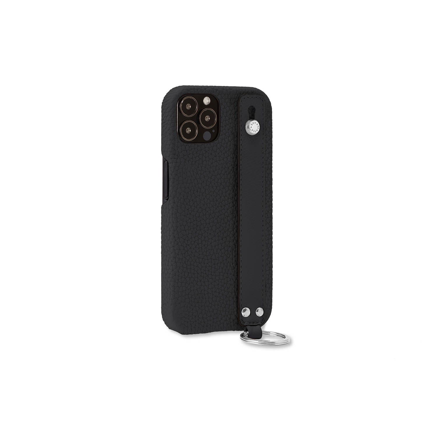 (iPhone 13 Pro Max) ハンドル付き バックカバーケース シュリンクレザー