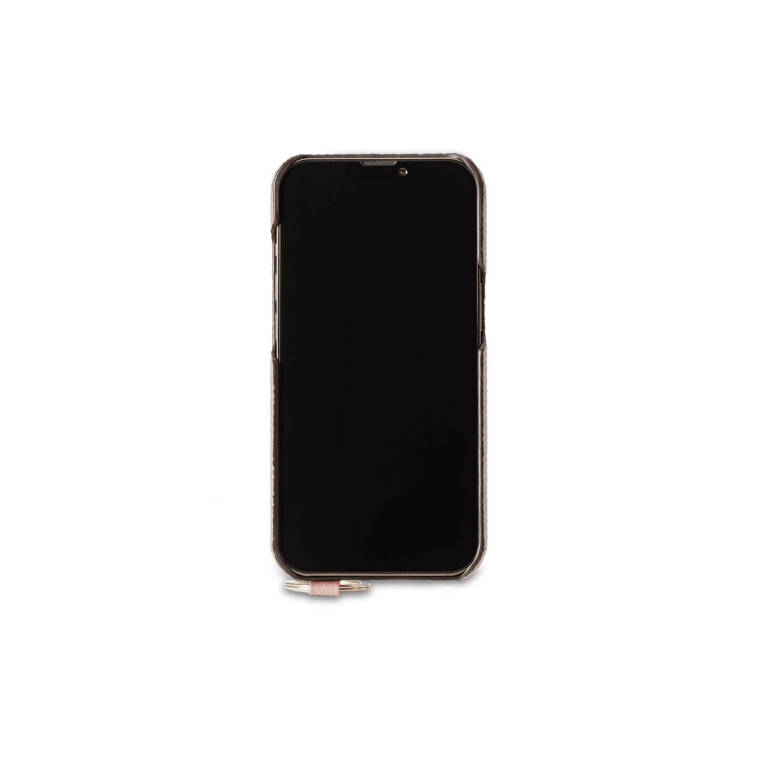 (iPhone 13 Pro Max) ハンドル付き バックカバーケース シュリンクレザー