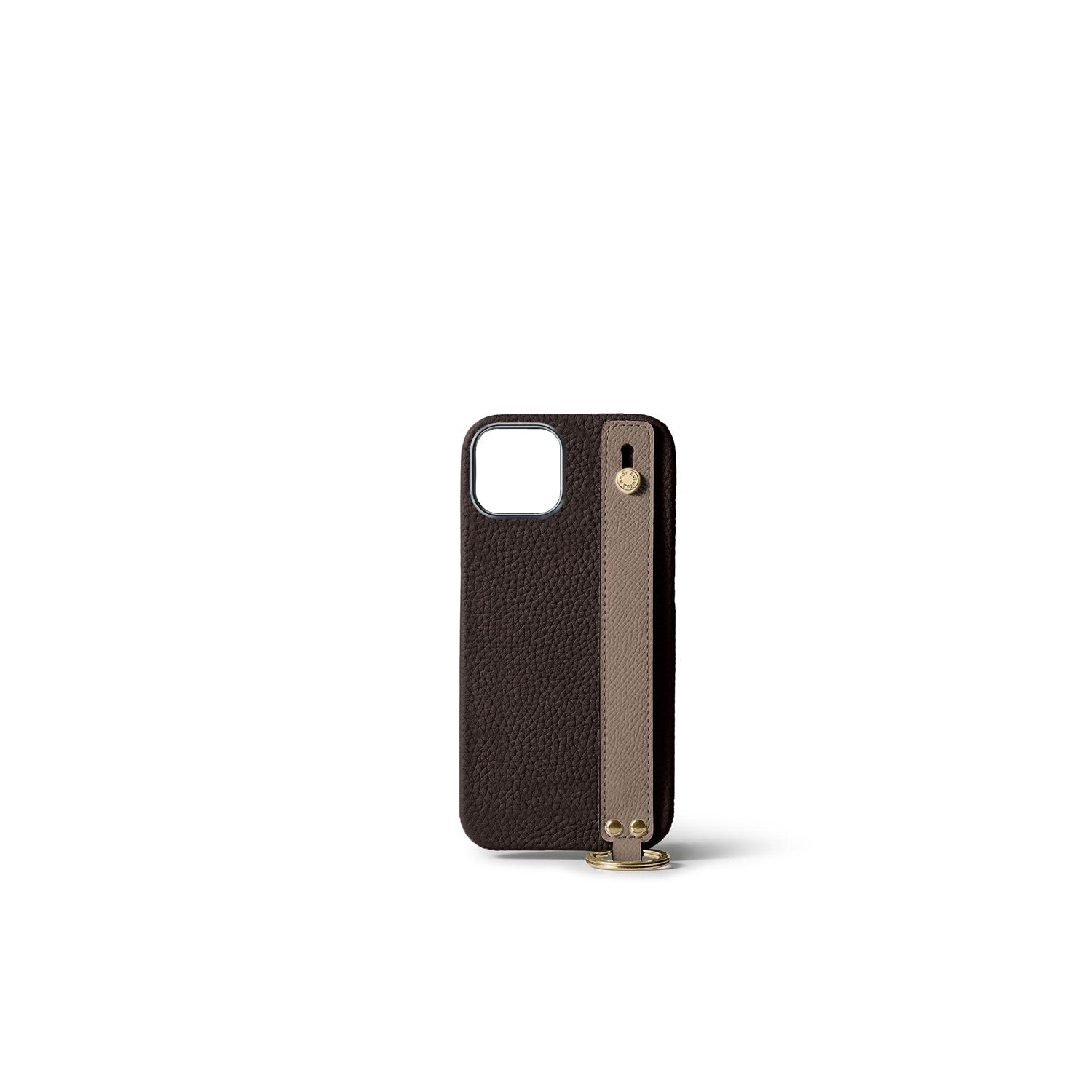 Back Cover With Handle Bottalato Leather Gold (iPhone 15)