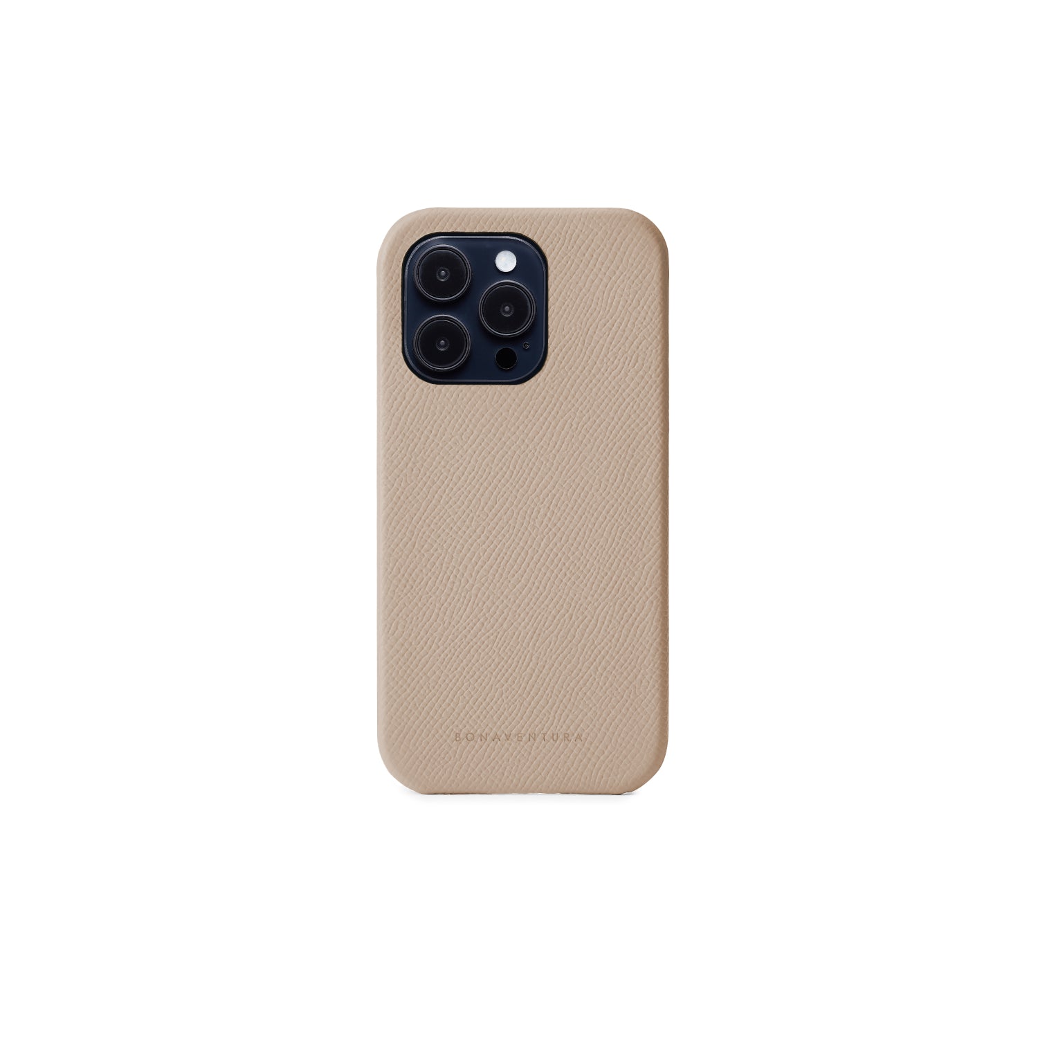 (iPhone 14 Pro) スマホショルダー バックカバーケース×ショルダーストラップ セット ノブレッサレザー グレージュ × シェル