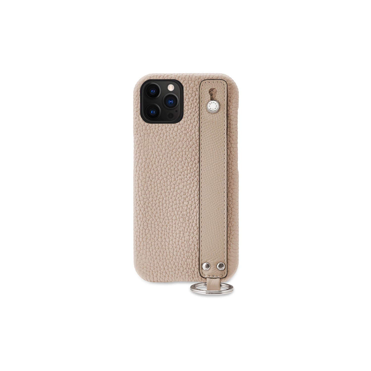 (iPhone 12 / 12 Pro) ハンドル付き バックカバーケース ストラップ付き シュリンクレザー