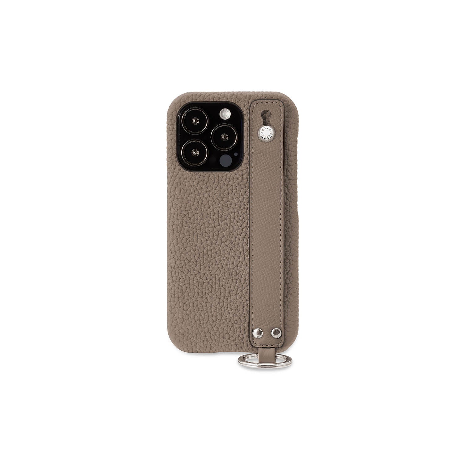 (iPhone 13 Pro) ハンドル付き バックカバーケース ストラップ付き シュリンクレザー