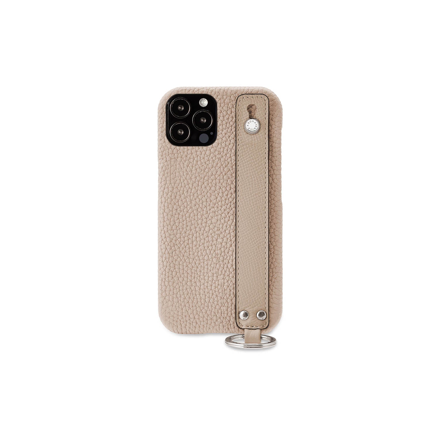 (iPhone 13 Pro Max) ハンドル付き バックカバーケース ストラップ付き シュリンクレザー