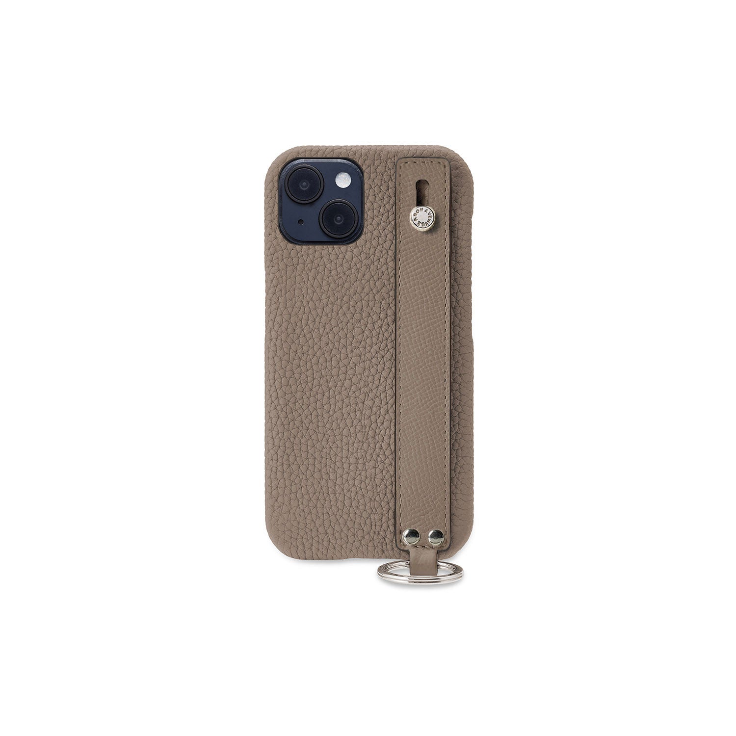 (iPhone 14) ハンドル付き バックカバーケース ストラップ付き シュリンクレザー