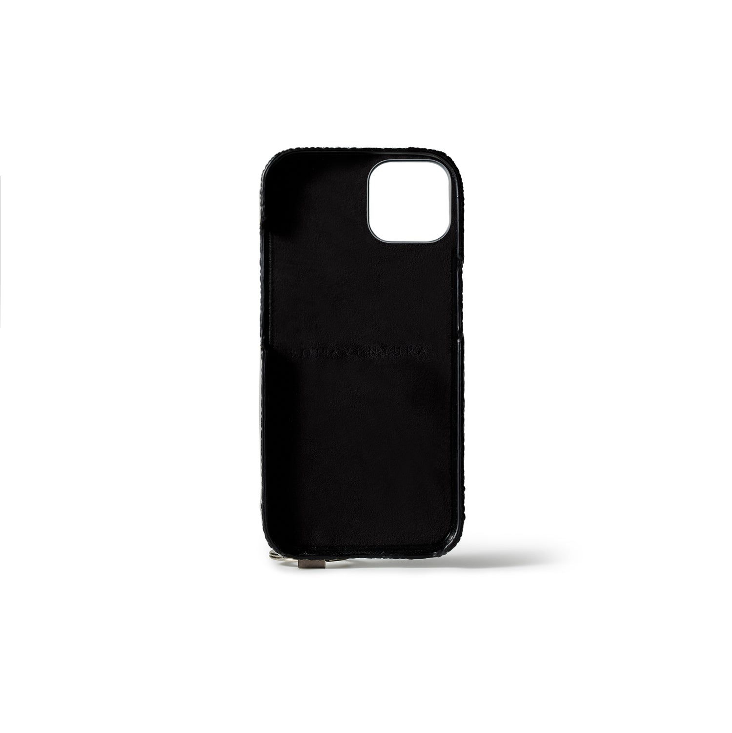 (iPhone 15 Plus) ハンドル付き バックカバーケース ストラップ付き シュリンクレザー