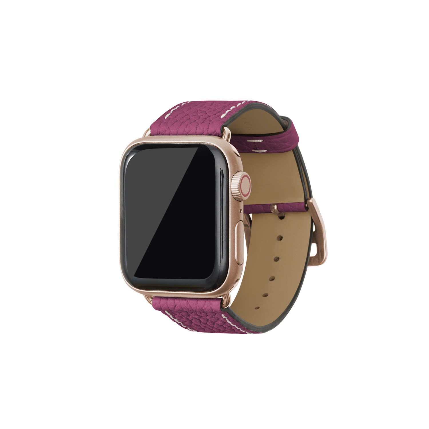 シュリンク Apple Watch レザーバンド【38mm/40mm/41mm/42mm, M/Lサイズ】 (アダプター:ゴールド)