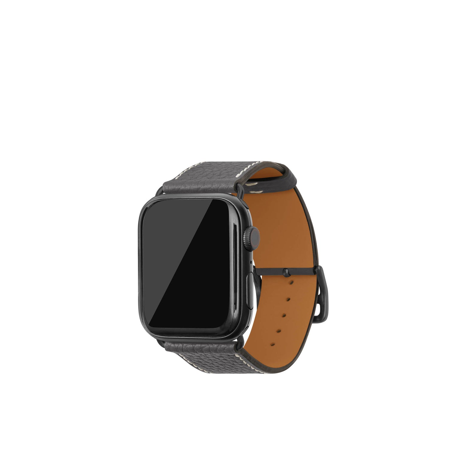 Apple Watch 가죽 밴드【42 mm/44 mm/45 mm/49 mm, M/L 사이즈】 (어댑터:블랙)