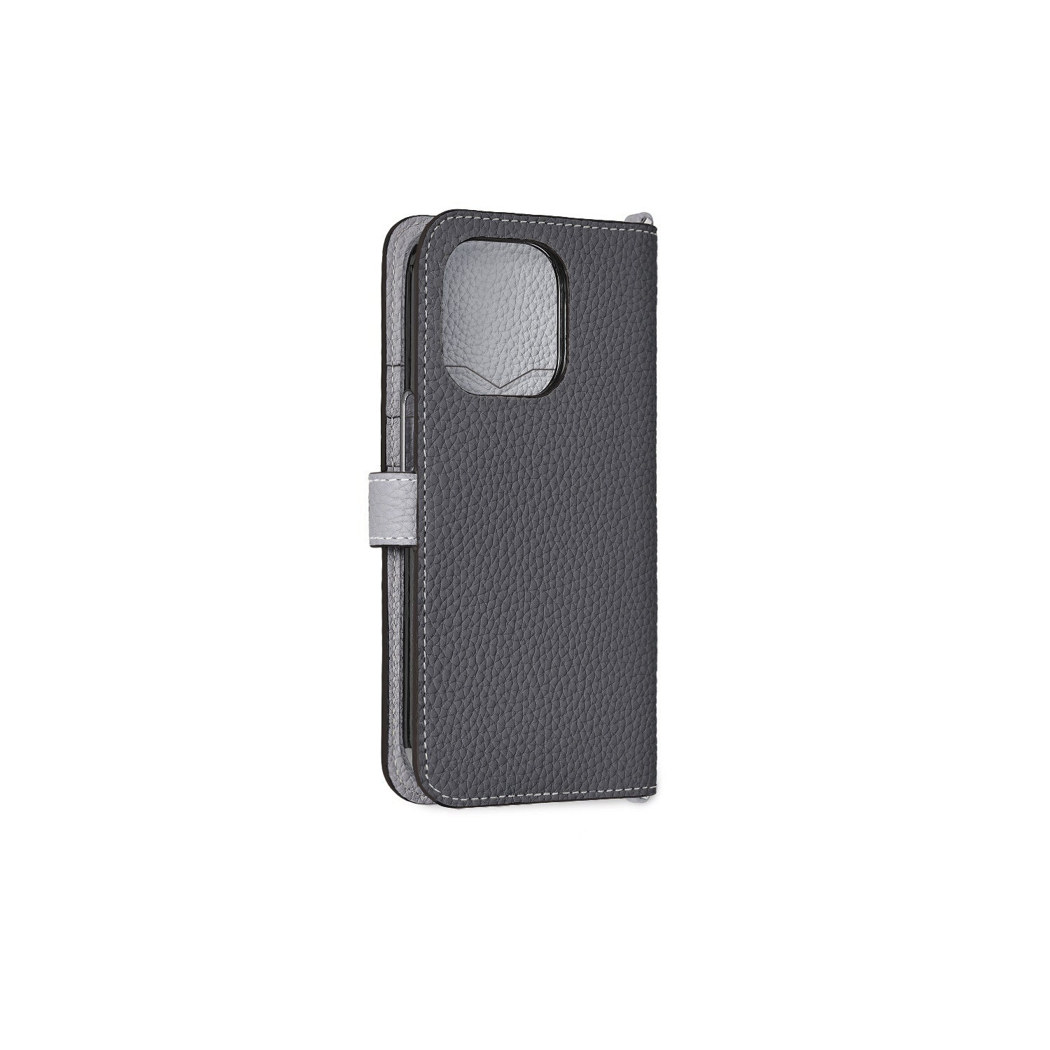 (iPhone 14 Pro Max) Belted Diary Case Shrink Leather