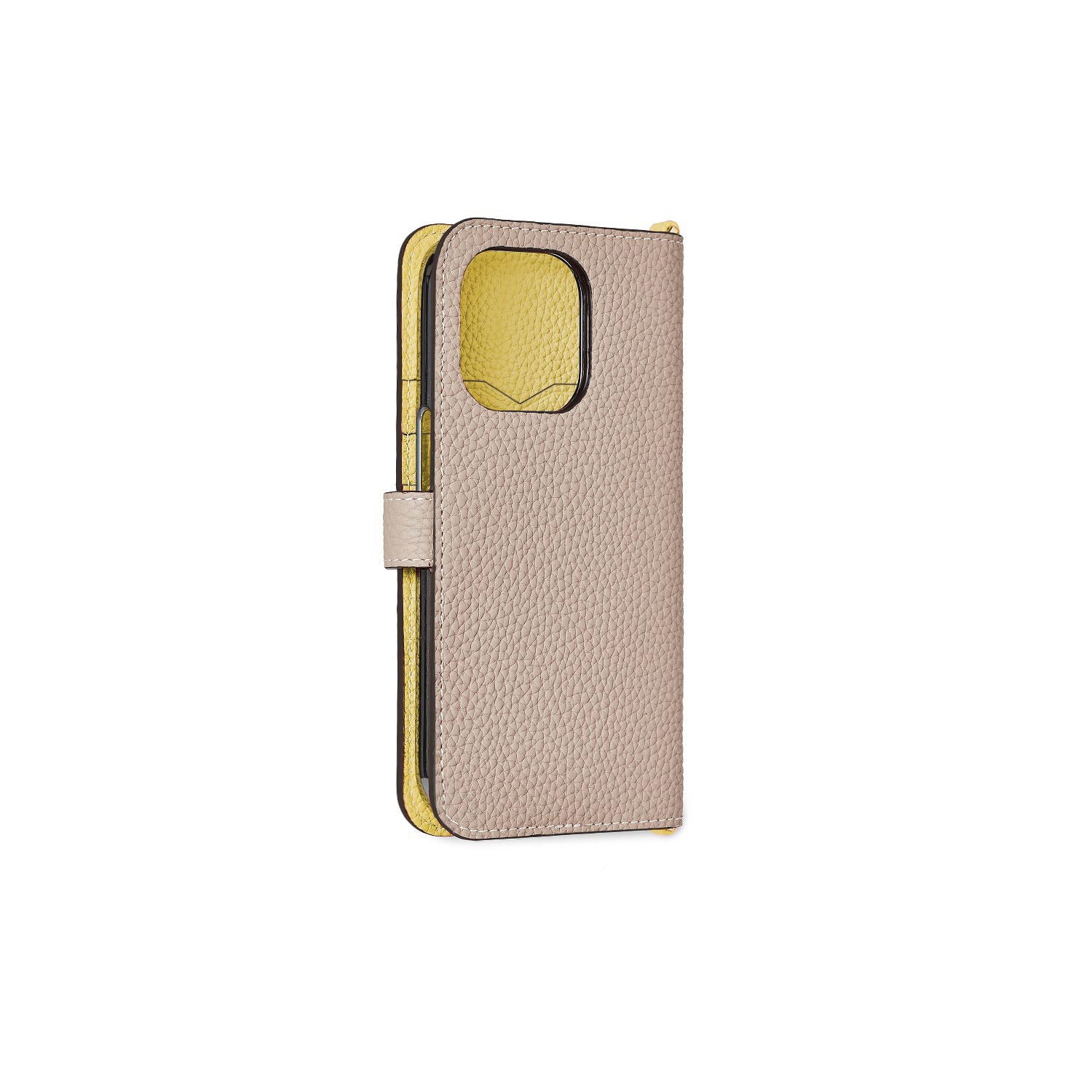 (iPhone 14 Pro Max) Belted Diary Case Shrink Leather