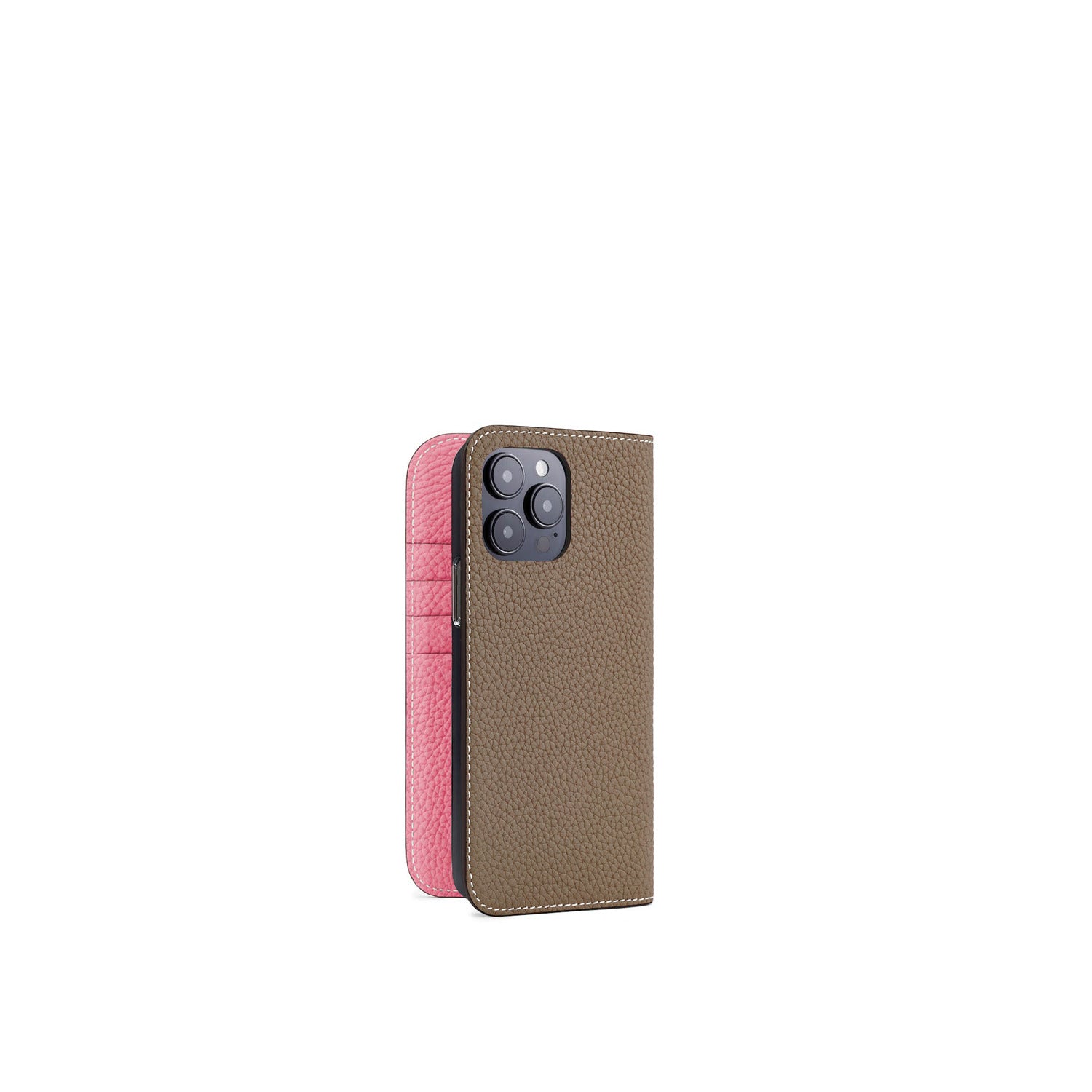 (iPhone 14 Pro Max) Diary Case Shrink Leather