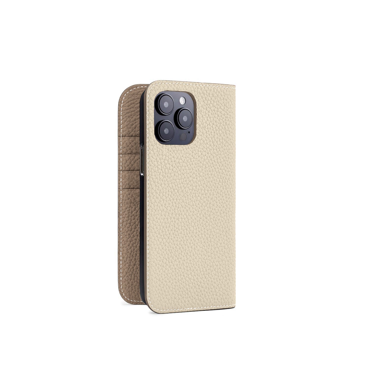 (iPhone 14 Pro Max) Diary Case Shrink Leather