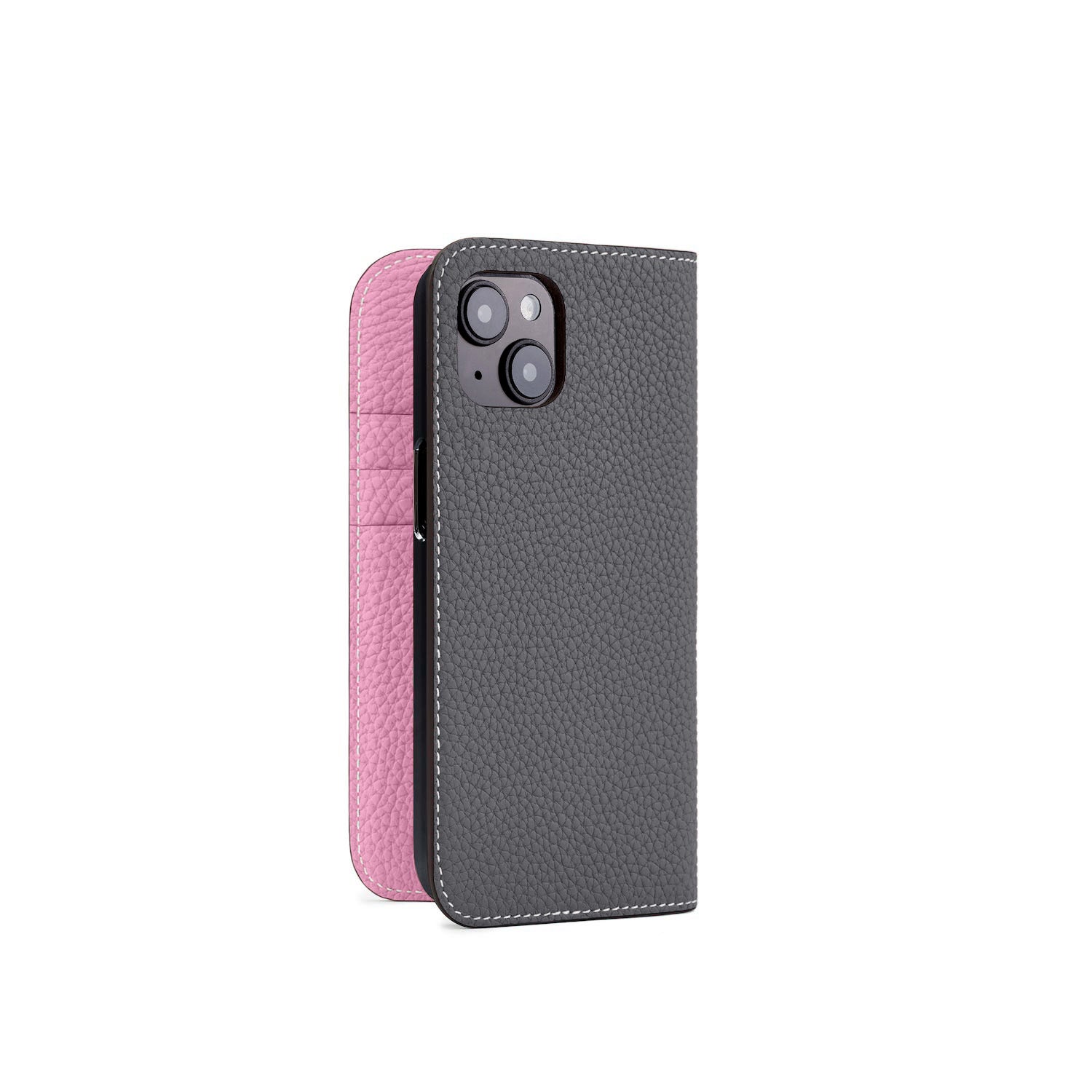 (iPhone 15) Diary Case Shrink Leather