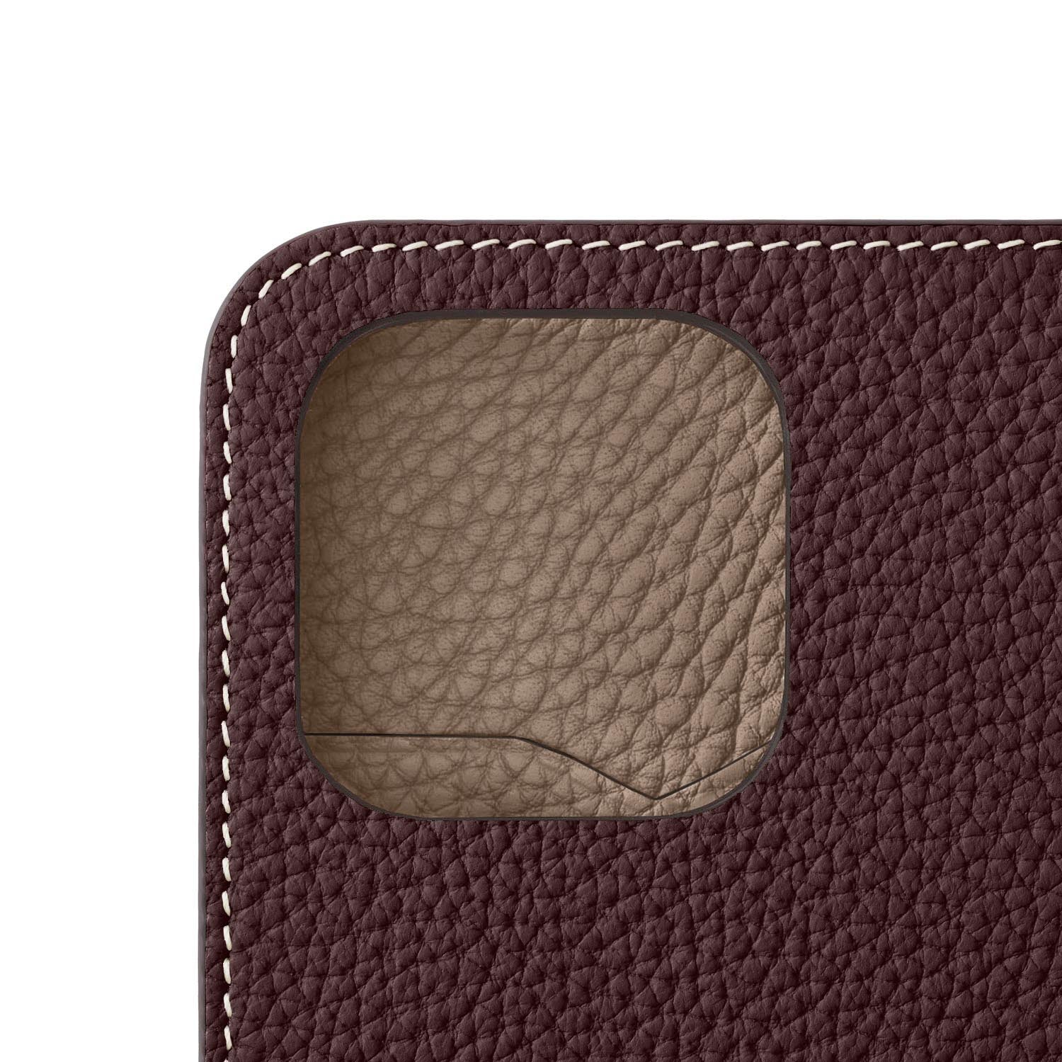 (iPhone 15 Pro) Diary Case Shrink Leather