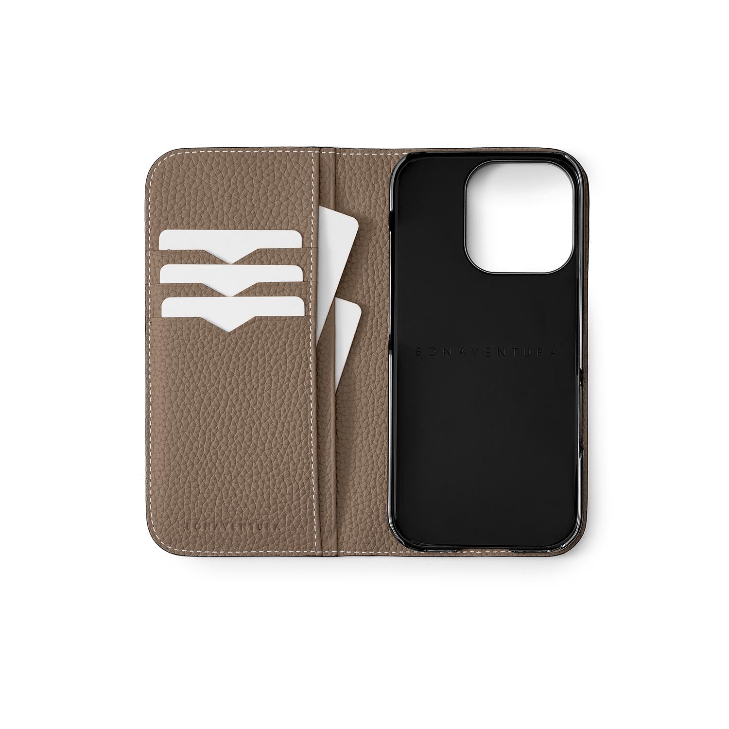 (iPhone 15 Pro) Diary Case Shrink Leather