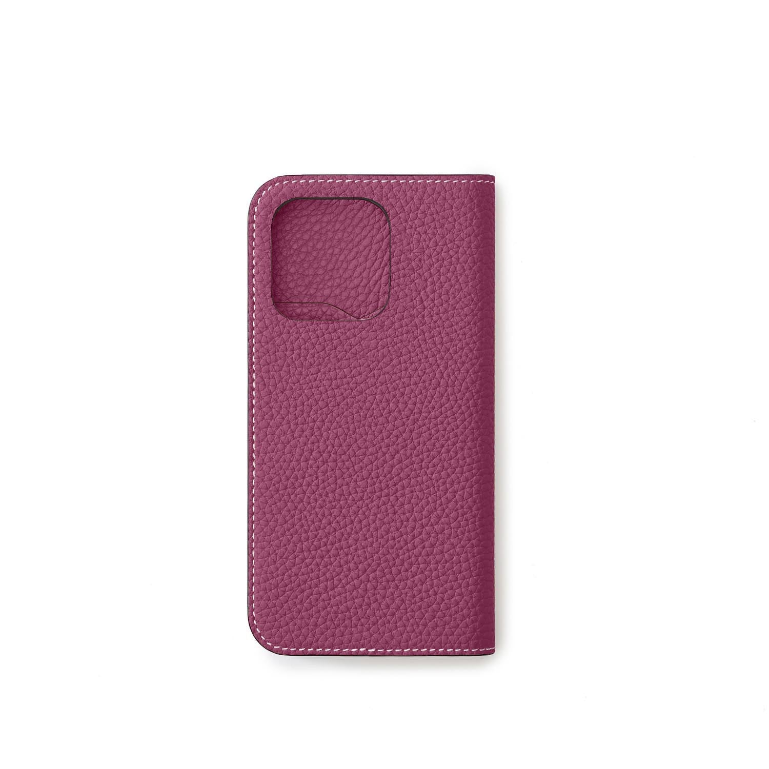 (iPhone 15 Pro) Diary Case Shrink Leather