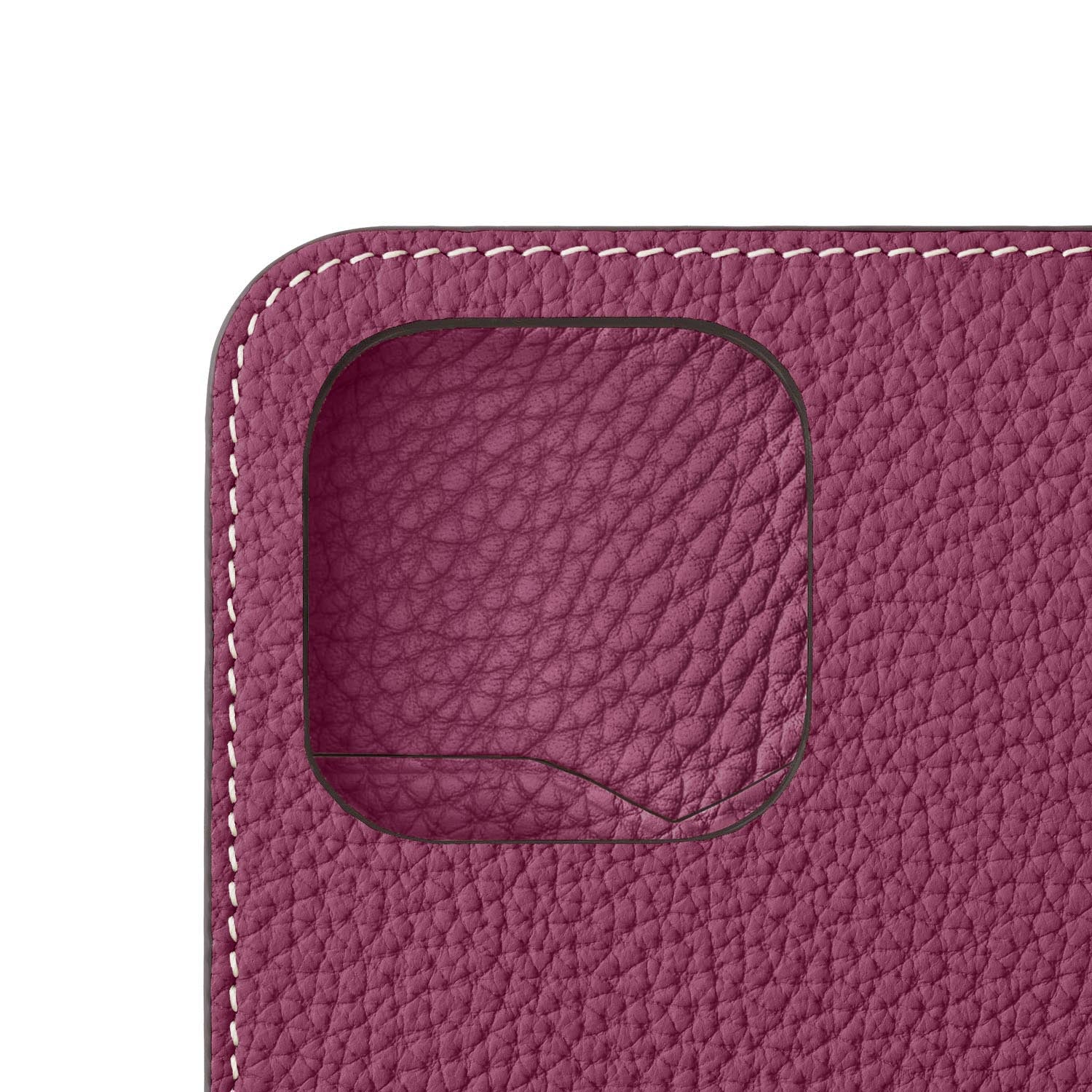 (iPhone 15 Pro) Diary Case Shrink Leather