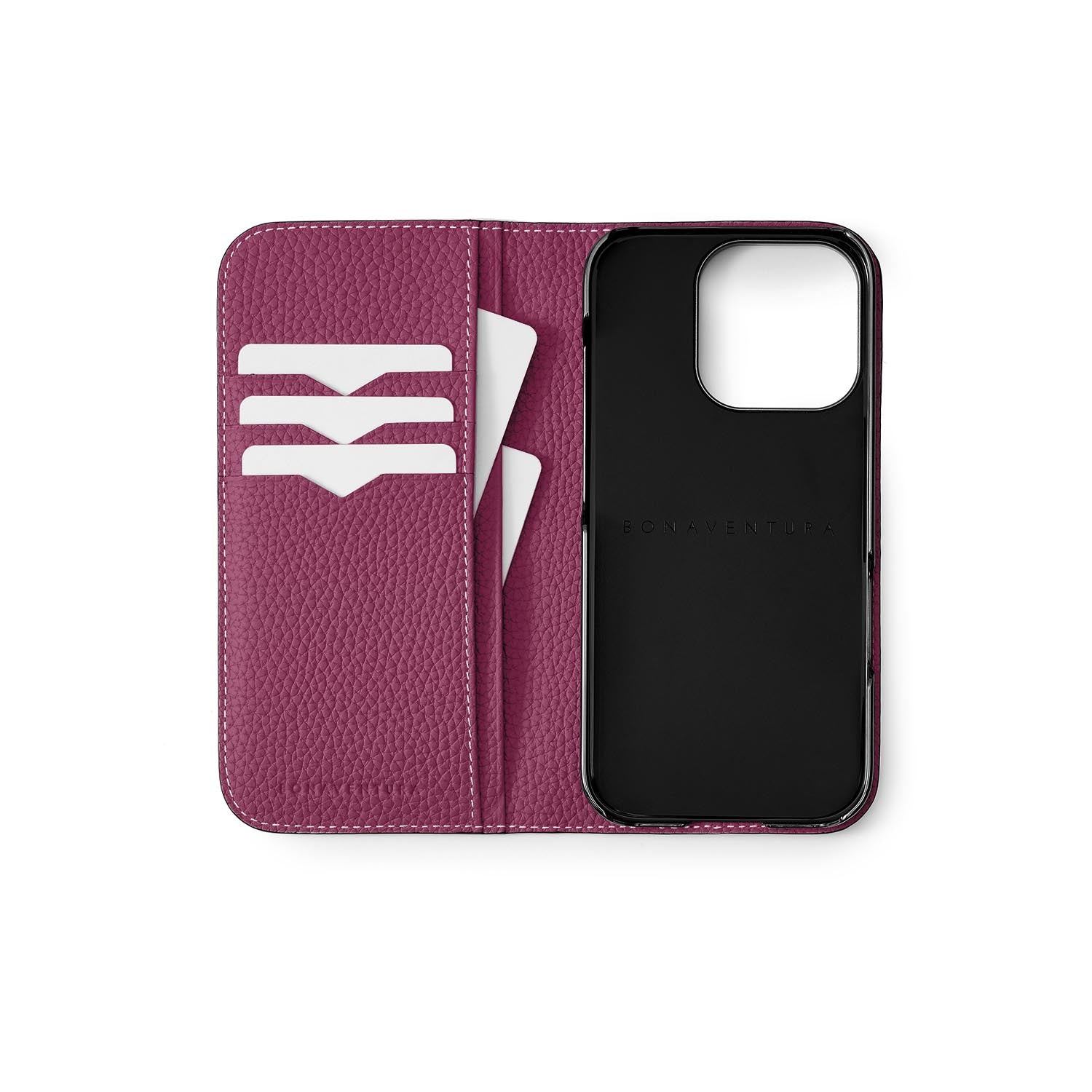 (iPhone 15 Pro) Diary Case Shrink Leather