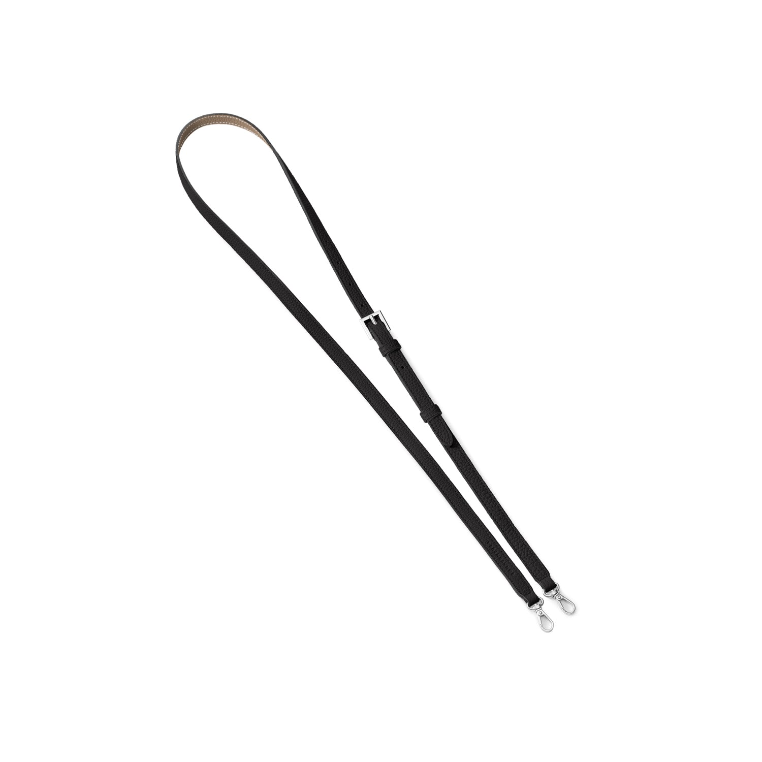 Adjustable Shoulder Strap Shrink Leather Silver