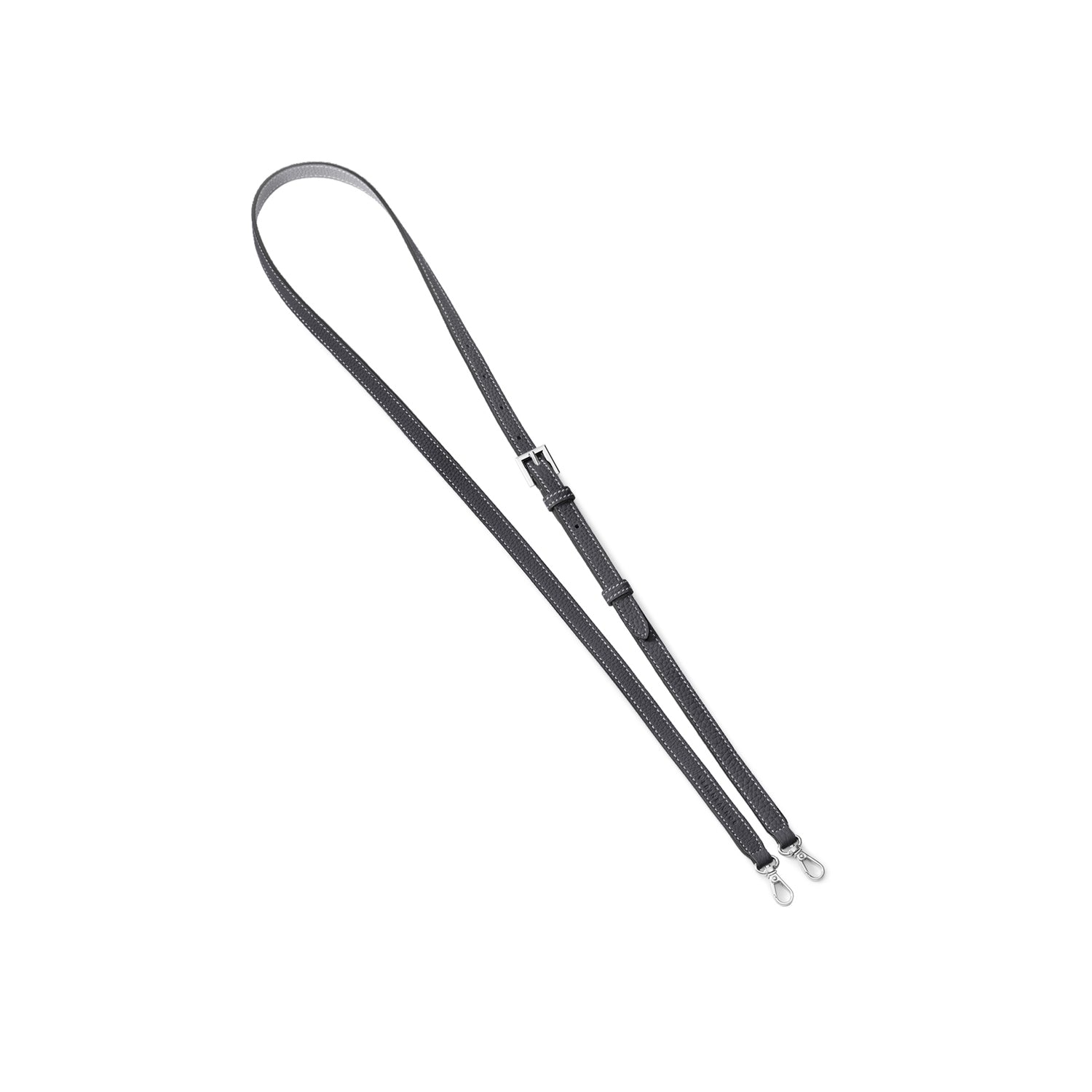 Adjustable Shoulder Strap Shrink Leather Silver