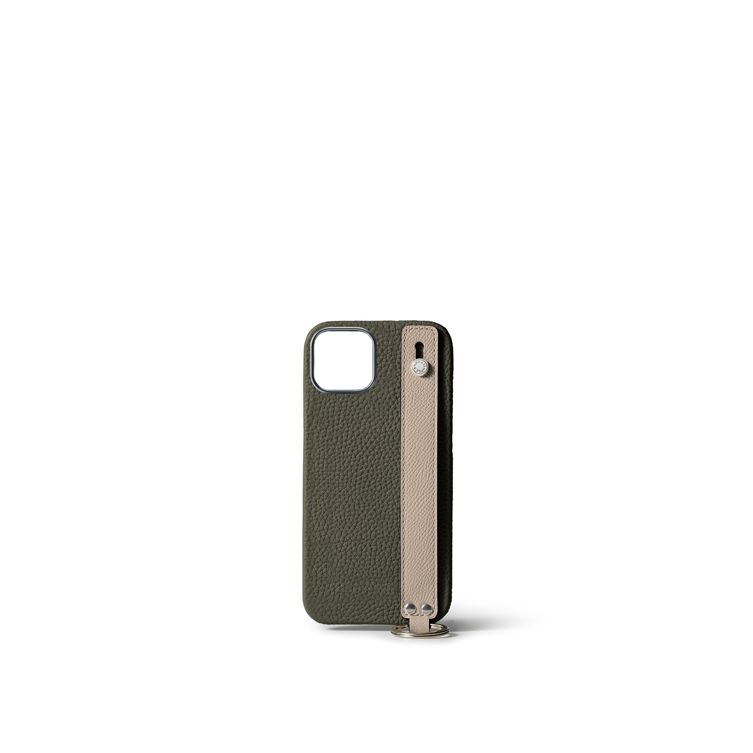 (iPhone 15) ハンドル付き バックカバーケース シュリンクレザー