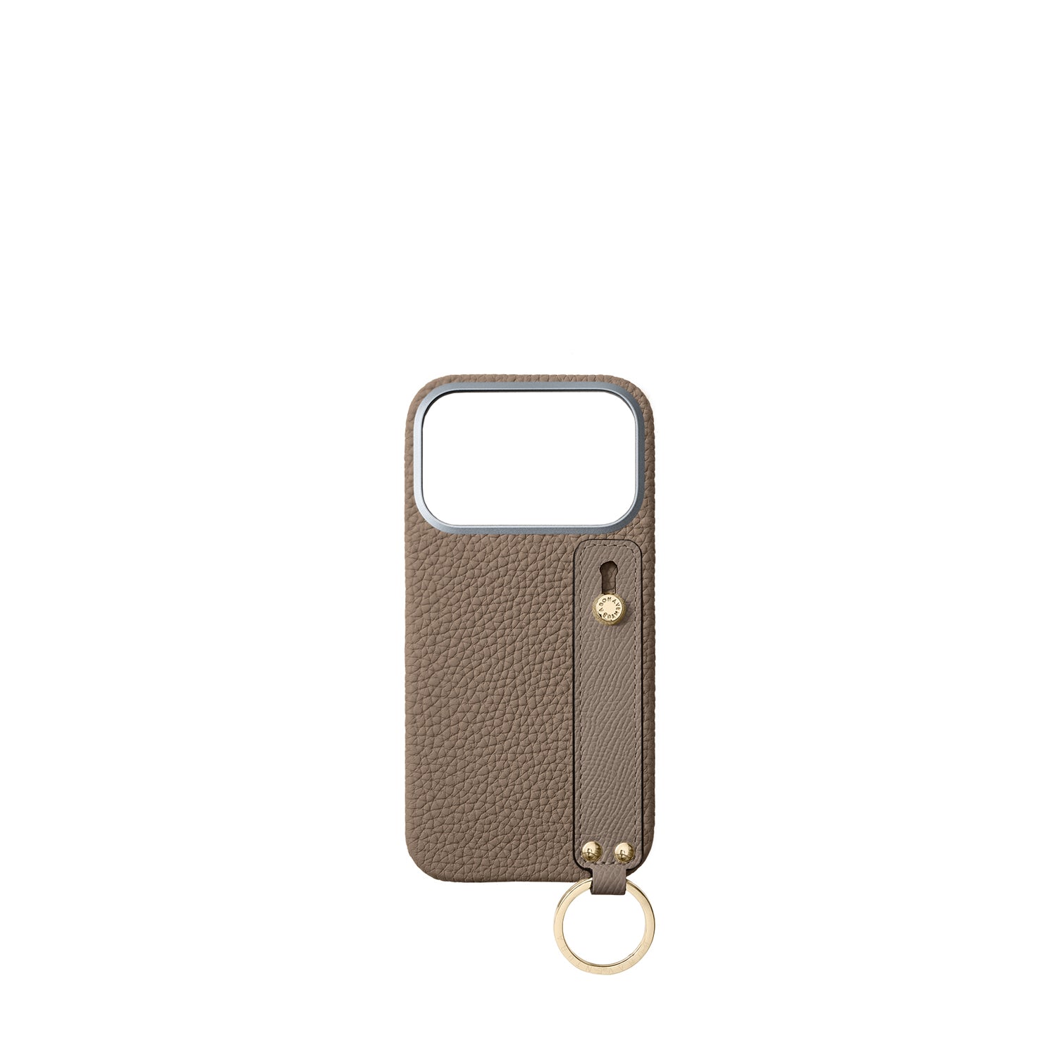 (iPhone 17 Pro) Handle Back Cover Case Shrink Leather (Gold)