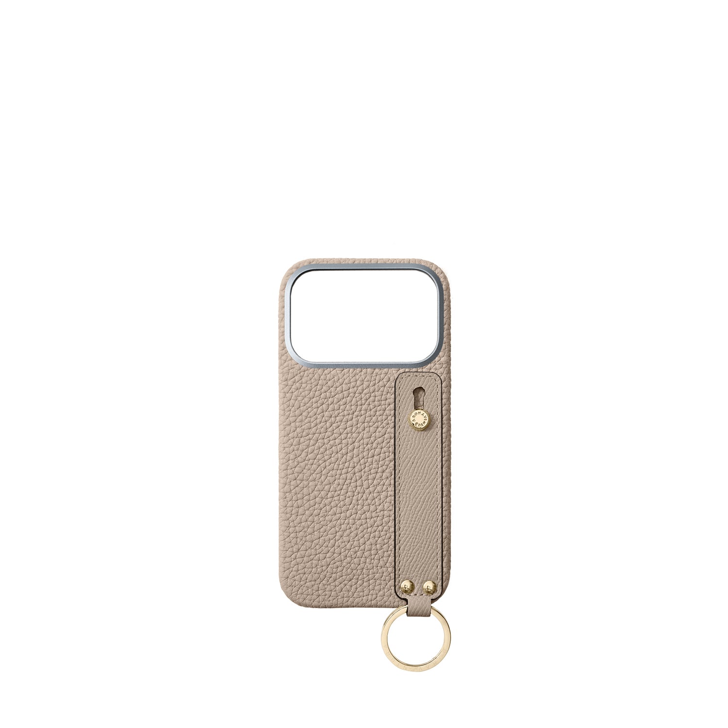 (iPhone 17 Pro) Handle Back Cover Case Shrink Leather (Gold)