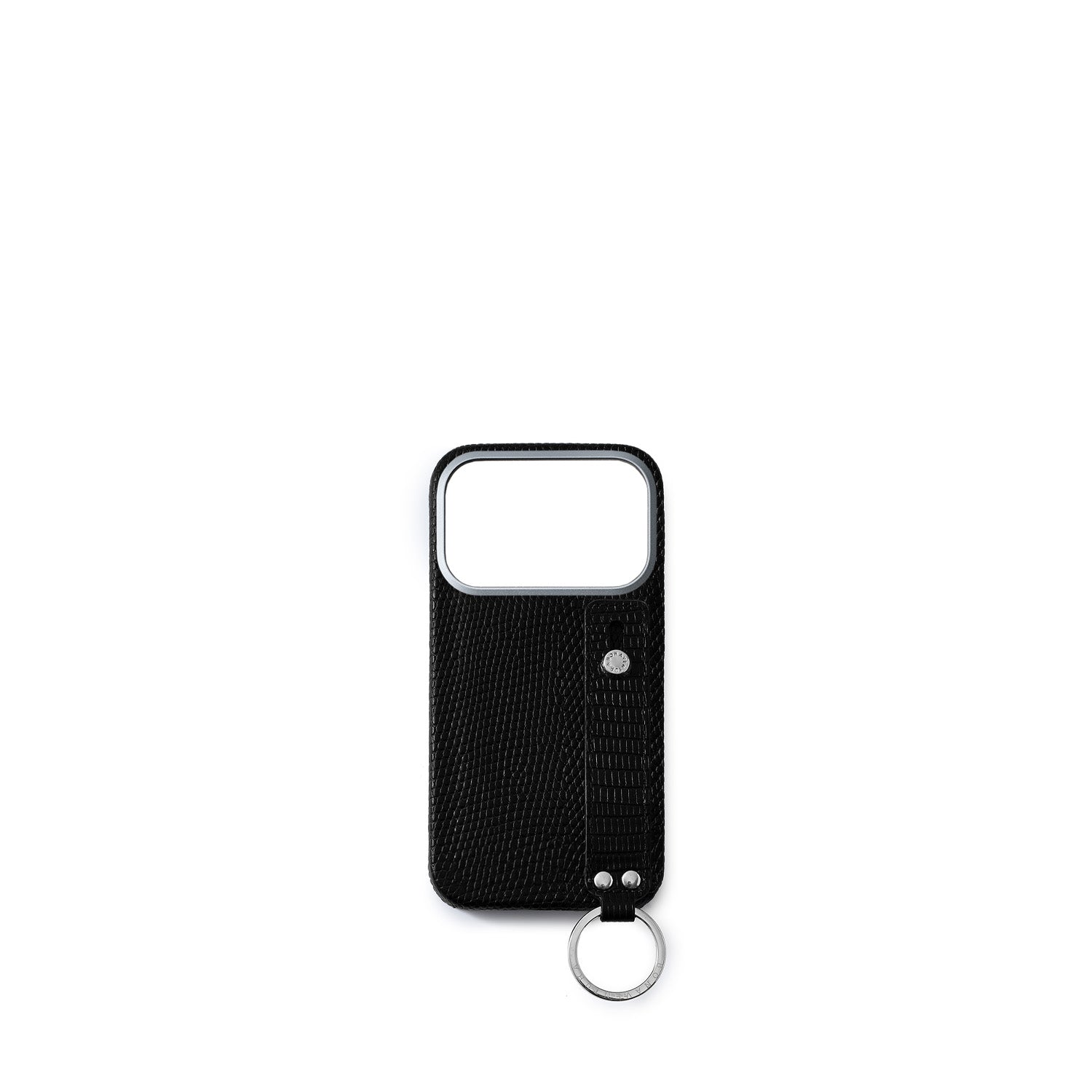 (iPhone 17 Pro) ハンドル付き バックカバーケース リザードエンボスレザー