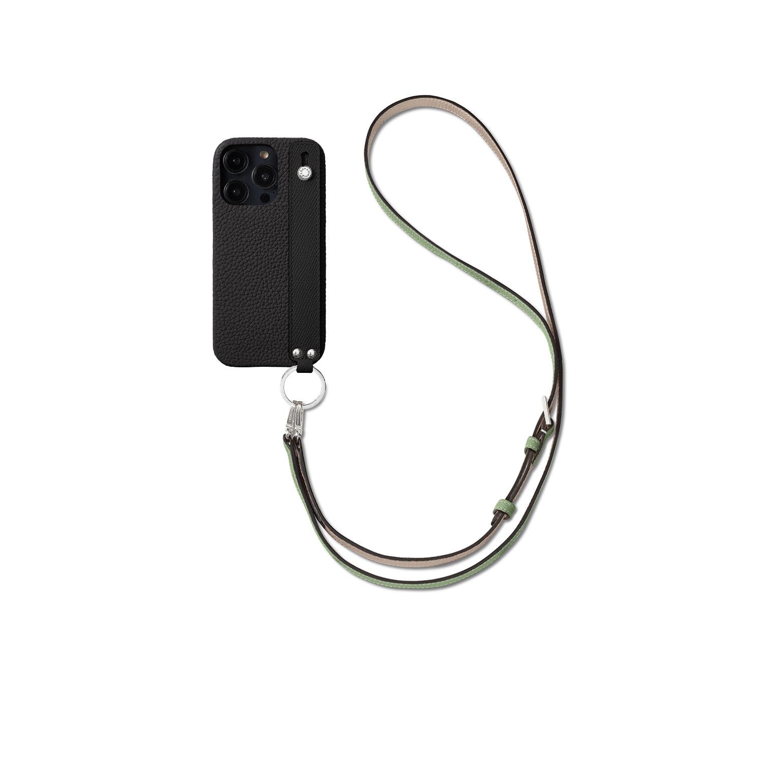Back Cover With Handle Shoulder Strap SEt Bottalato Leather (iPhone 14 Pro)